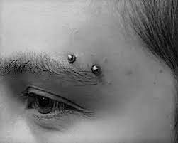 Another example of the upper brow horizontal barbell. Your Guide To Eyebrow Piercing Pros And Cons Jewelry Guide