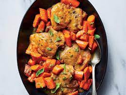 Apricot Sage Chicken With Carrots 57 Healthy Chicken Thigh Recipes That Are Affordable And Delicious Cooking Light