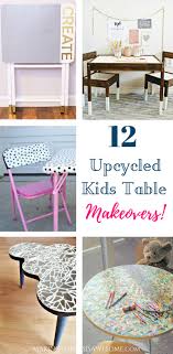 These unique bar stools work well in industrial style kitchens or rustic breakfast nooks. 12 Upcycled Kids Table Makeovers Round Up Making Things Is Awesome