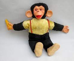 Vintage Mr Bim Stuffed Toy Monkey With Bananna 1950s Toy Monkey My Childhood Memories Childhood Toys