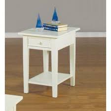 Solid Wood Rectangular End Table By Heartwood Crossing Antique White Nautical Coastal Unique End Tables Furniture