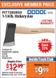 Pittsburgh 1 1 4 Lb Hickory Axe For 9 99 Harbor Freight Coupons