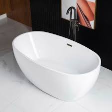 Maybe you would like to learn more about one of these? á… Woodbridge 55 Acrylic Freestanding Bathtub Contemporary Soaking Tub With Brushed Nickel Overflow And Drain White Tub B1418 B N Drain O Woodbridge
