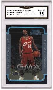 Lebron's topps chrome rookie refractor was another significant spike—starting at around $5400 in march 2019 and selling for $46,500 in june 2020. Top 10 Lebron James Rookie Cards To Buy Gma Grading Sports Card Grading