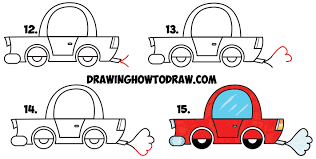 Kids like cars a lot and as a result they need toy car. How To Draw A Cartoon Car From Lowercase Letter E Shapes Easy Drawing Tutorial For Kids How To Draw Step By Step Drawing Tutorials