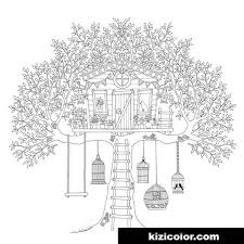 Ask your child to fill colors in this playful scene as the kitty enjoys hanging on the tree branch. Treehouse Free Printable Coloring Pages For Girls And Boys