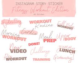 Instagram Story Sticker Fitness Sport Workout Gym 45 Etsy In 2021 Morning Workout Motivation Instagram Story Upper Body Workout Routine