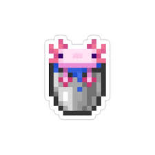 6pm score deals on fashion brands Minecraft Bucket Of Axolotl Sticker By Full Moon In 2021 Minecraft Stickers Minecraft Pixel Art Perler Bead Art