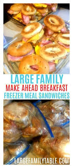 Large Family Make Ahead Breakfast Sandwiches Bacon Egg And Cheese Breakfast Bagels Large Family Table Recipe Make Ahead Breakfast Sandwich Breakfast Bagel Make Ahead Breakfast