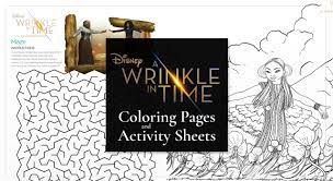 I am happy to be able to share with you these disney's a wrinkle in time coloring & activity pages #wrinkleintime have you read the book? Free Printable A Wrinkle In Time Coloring And Activity Sheets