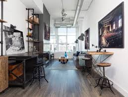 Urban Industrial Chic Home Office Design Ideas Pictures Remodel And Decor Industrial Home Offices Apartment Layout Loft Spaces