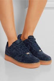 Nike Air Force 1 Black Suede Gum Sole Nike Air Force 1 07 Suede Sneakers Net A Porter Com Zapatillas Nike Zapatillas Azules Zapatillas Nike Air Force