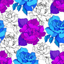 Check spelling or type a new query. Blue And Purple Roses Engraved Ink Art Seamless Background Pattern Fabric Wallpaper Print Texture On White Background Free Stock Vector Graphic Image