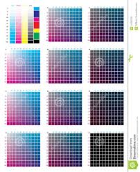 Cmyk Press Color Chart Stock Vector Illustration Of