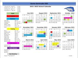2021 2022 Sgisd School Calendar Santa Gertrudis Isd Facebook