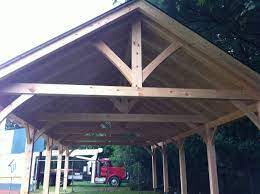 Kingpost Trusses Timberframe Carport Timber Framing Costco Carport