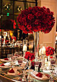 Mindy Weiss Wedding At Los Angeles Hotel Bel Air Junebug Weddings Red Roses Centerpieces Red Wedding Theme Rose Centerpieces