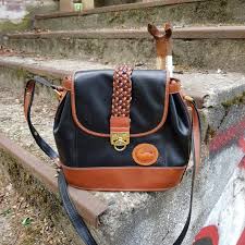 Black And Brown Leather Purse Black And Brown Small Shoulder Bag Leather Vintage Handbag Etsy Vintage Handbags Leather Shoulder Bag Purses