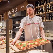 Pizza alla pala, sometimes refereed as pizza al taglio or pizza al metro, is a popular interpretation of the classic, and is well suited for serving large groups at once. Una Pizza Speciale Che Affonda Le Sue Radici Nella Tradizione Romana Hai Mai Provato La Nostra Pizza Alla Pala Eataly Pizza Pizz Pizza Place Tapas Eataly