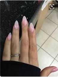 Stiletto Nails Ombre Pink And White Natural Acrylic Nails Almond Acrylic Nails Almond Nails Designs Classy pink & white ombré nails.