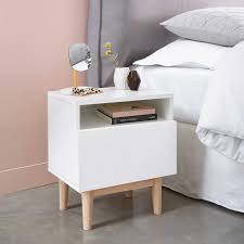 Vintage Bedside Table In White Artic Maisons Du Monde Vintage Bedside Table White Bedroom Furniture Vintage Bedside
