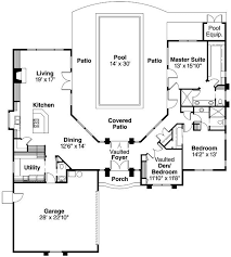 There are countless u shaped house plan styles that can help you achieve your dream home. Plan 72108da Wrap Around Central Courtyard With Large Pool Pool Bedroom Modern Bedroom Pool House Plans Mediterranean House Plans U Shaped House Plans