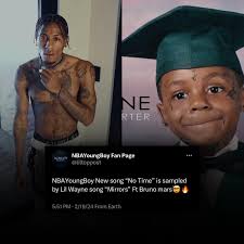 NBAYoungBoy sampled the beat from “Mirror” by lil Wayne ft @brunomars in  new song “No time”🤯🔥