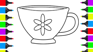 Displaying 26 teacup printable coloring pages for kids and teachers to color online or download. How To Draw Tea Cup Easy Coloring Pages For Kids Learn Art For Children Youtube