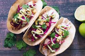 This fish taco slaw is all about speed. Grilled Fish Tacos With Cabbage And Jicama Slaw And Avocado Crema Caviar And Cupcakes
