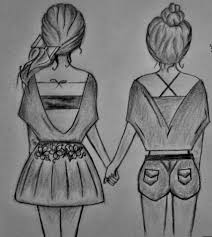 Best friends forever is a phrase that describes a close friendship. Pin On Aysha Rahman Arts Drawing Art Drawing Art Easy
