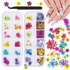 Explore our huge online range of nail art supplies and buy from anywhere in australia. Buy 3d Nail Dried Flowers Nail Art Sticker 66 Flower And Butterfly Nail Glitter Nail Art Supplies Real Natural Five Petal Flower Nail Art With Tweezers Nail Dried Flowers For Nails 2