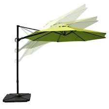 Market patio umbrella with push tilt and crank in green: Ssdsb072 Moprem Home 10ft Cantilever Offset Patio Umbrella With Vertical Tilt And 360 Degree Rotation Function Lime Green