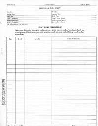 Blank Individual Data Sheet This Helps To Organize An