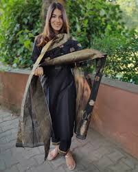 Also subscribe to my channel for more videos! Black Cotton Silk Suit Set With Organza Dupatta Set Of Three By The Hemming Bird The Secret Label