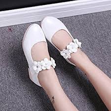 Eozy Kinderschuhe Madchen Ballerinas Festliche Schuhe Lackschuhe Mit Blumen Weiss 26 Fusslange 15 8cm Prinzessinnenschuhe Kinderschuhe Kinder Schuhe