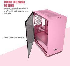 Descriptions darkflash dlm22 pink microatx computer casing. Darkflash Micro Atx Mini Itx Tower Microatx Pc Case With Tempered Glass Door Opening Dlm22 Pink Amazon De Computer Accessories