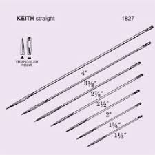 needle sut non strl keith straight abdominal triangular point size 3 5 12 pk