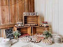 Rustic Dessert Display Table The Wedding Story Of Chelsea And Josh Broxson Weddingday Mag Cake Table Decorations Cookie Table Wedding Wedding Dessert Table