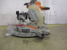 How to unlock your miter saw · release the lock in back before plugging it in. Ridgid 15 Amp 12 In Dual Bevel Miter Saw With Laser Mn Home Outlet Auction 20 K Bid