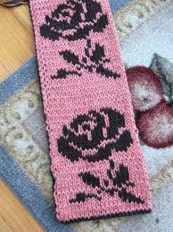 Reversible Rose Scarf Judys Knitting Page