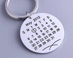 Personalized Calendar Keychain Hand Stamped Calendar Special Day Calendar Anniversary Wedding Brithday Valentine S Day Gift Calendar Keychain Personalised Calendar Special Day Calendar