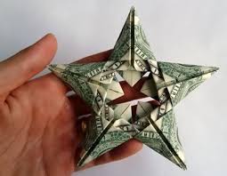 Modular Money Origami Star From 5 Bills How To Fold Step By Step Money Origami Dollar Bill Origami Origami Stars
