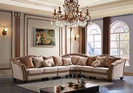 Chateau Formal Traditional Living Room Furniture Sectional Sofa Neutral Fabric Fabric Sectional Sofas Sectional Sofa Traditional Living Room Furniture