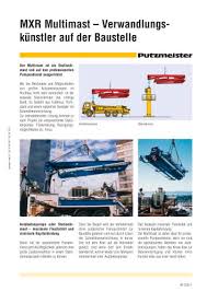 Sport station supermal lippo karawaci. Mxr Multimast Verwandlungs Kunstler Auf Der Baustelle Putzmeister Pdf Katalog Technische Unterlagen Prospekt