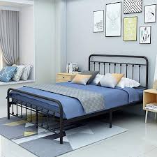 The headboard and footboard adjustable bed frame by hollywood features simple and easy assembly for convenient use. Yollen Metal Bed Frame Queen Size Victorian Vintage Style Headboard And Footboard No Box Spring Hea In 2020 Queen Size Bed Frames Full Metal Bed Frame Headboard Styles