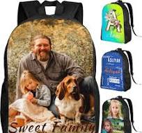 Mochila personalizada personalizada con 1-9 fotos, personaliza tu imagen,  texto, nombre, logotipo, bolsa impermeable para portátil, 1 Foto, ...