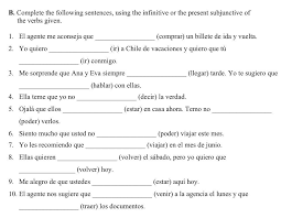 Nos confundimos al hablar sin escuchar Complete The Following Sentences Using The Infinitive Or The Present Subjunctive Of The Verbs Given Brainly Com