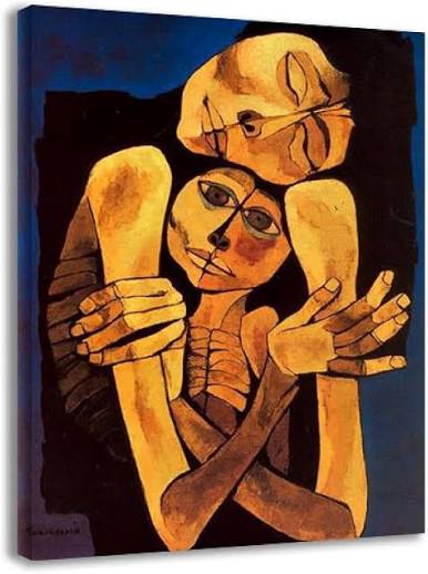 Ternura" de Oswaldo Guayasamin pinturas famosas impressão em tela reproduções de pintura a óleo Classicismo arte de parede para sala de estar 20 x 28 cm emoldurada | Amazon.com.br