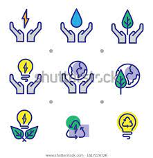 Simple Set Icon Save Energy Save Stock Vector Royalty Free 1617220726 Icon Water Icon Icon Design