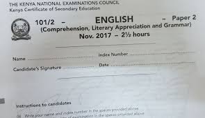 Kcse English Paper 2 2017 Exam Questions And Answers Past Paper Muthurwa Com Past Papers Exam Papers English Paper